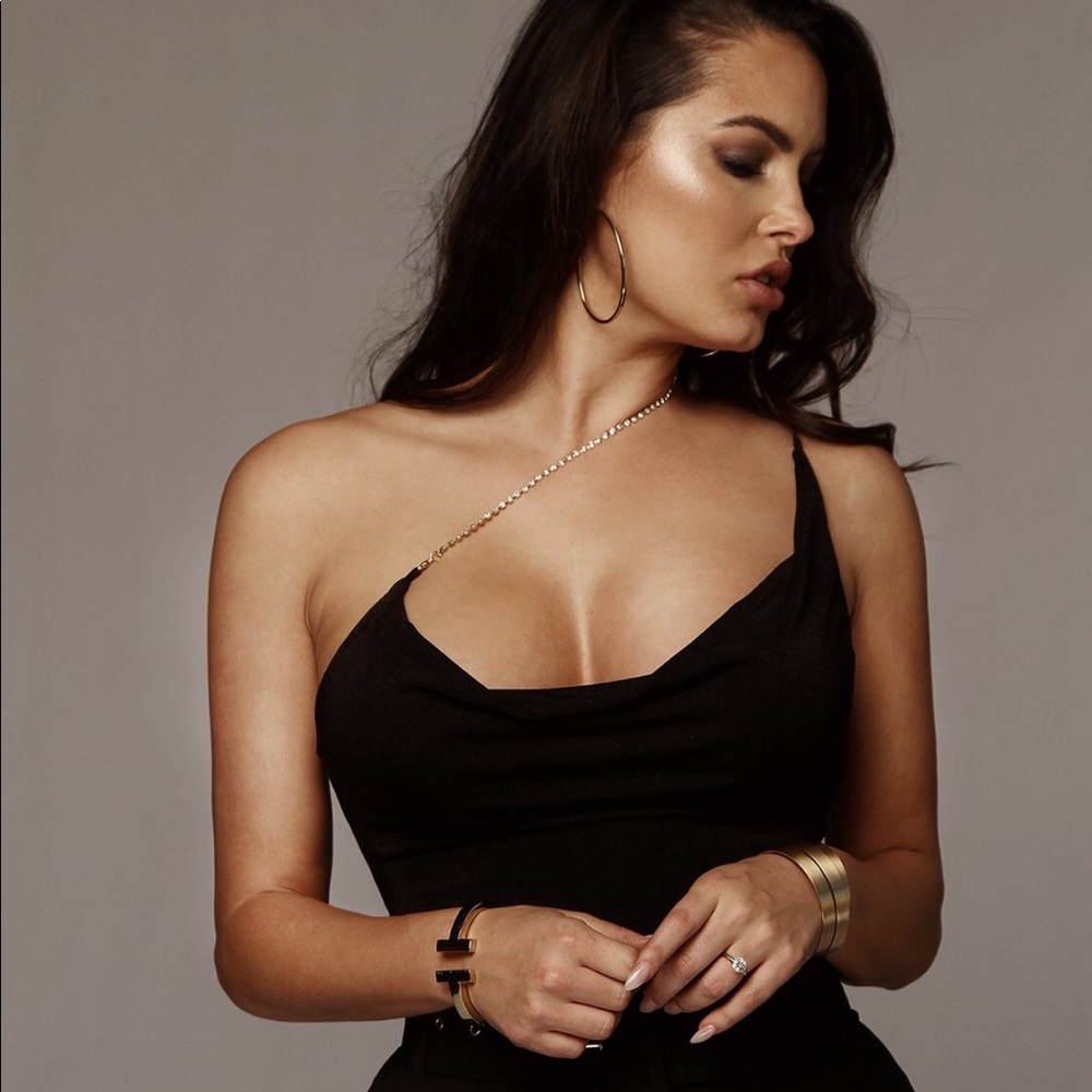 Black Sophia Rhinestone Top